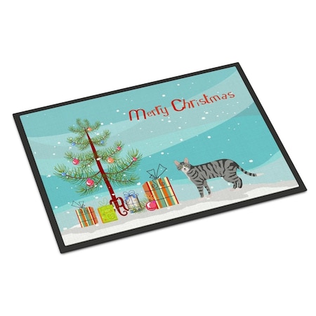 Carolines Treasures 18 x 27 in. Dragon Li No.1 Cat Merry Christmas Indoor or Outdoor Mat CK4607MAT